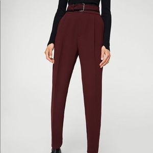 MNG Suit (Mango) High waisted Maroon Suit Pants